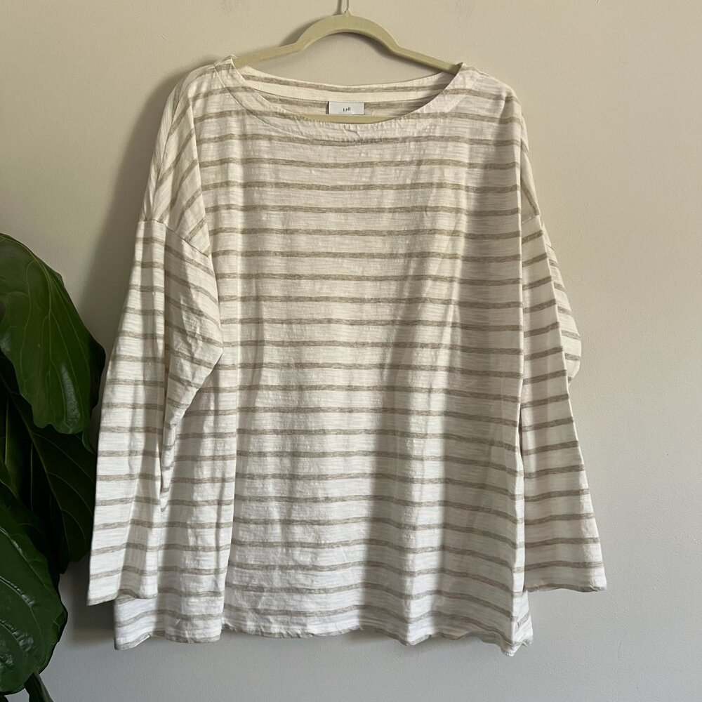 J. Jill Scoop Neck Striped Tee